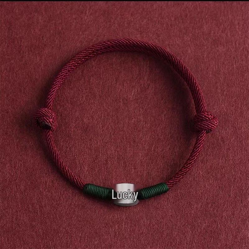 

Браслет из стерлингового серебра 999 с красным шнурком для богатства и удачи – Ювелирные изделия из чистого серебра, плетеный вручную шнурок для пар Pure Silver