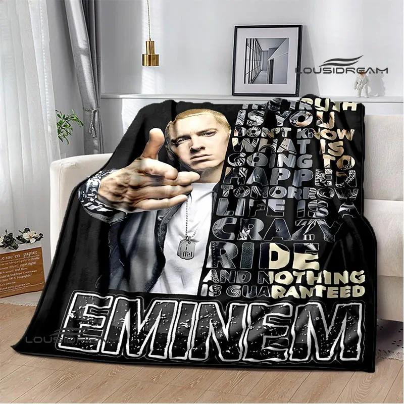 Eminem Hip -hop Singer Printing Blanket Warm Blanket Flannel Blanket Picnic Blanket Blankets for Beds Birthday Gift
