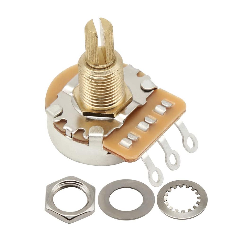 FLEOR Guitar Long Split Shaft Guitar Pack of 4 A500K+B500K Tone/Volume Pots, 24-Spline Potentiometers,