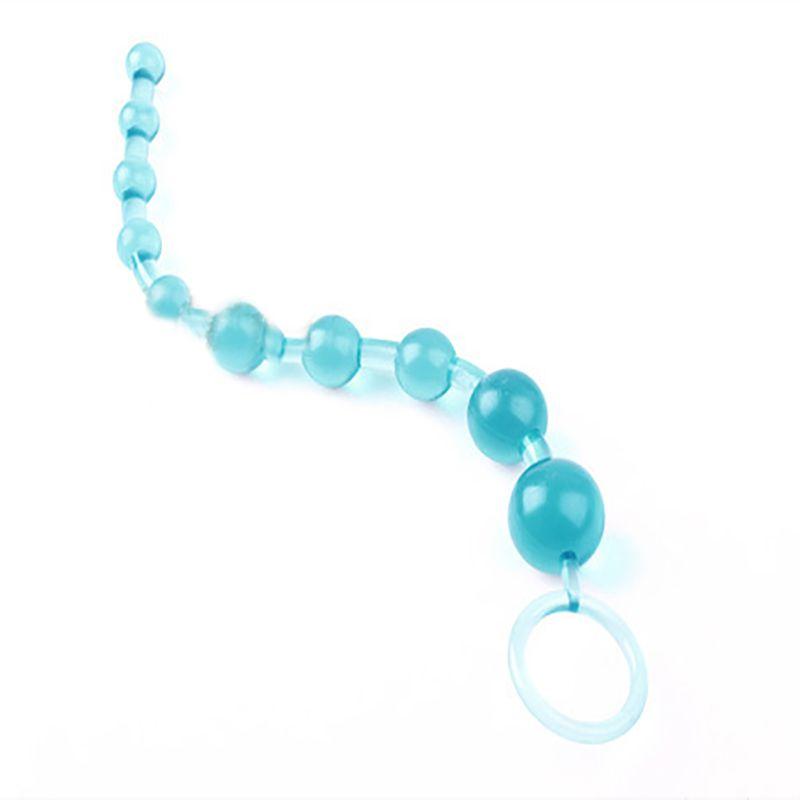 Chain Sexy Beads Orgasm Vagina Plug Play Pull Ring Ball Jelly Anal Tool Unisex
