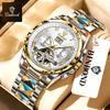 BINBOND Luxury Business Male Watches New Stainless Steel Tourbillon Waterproof Luminous Date Automatic Mechanical Men's Watches