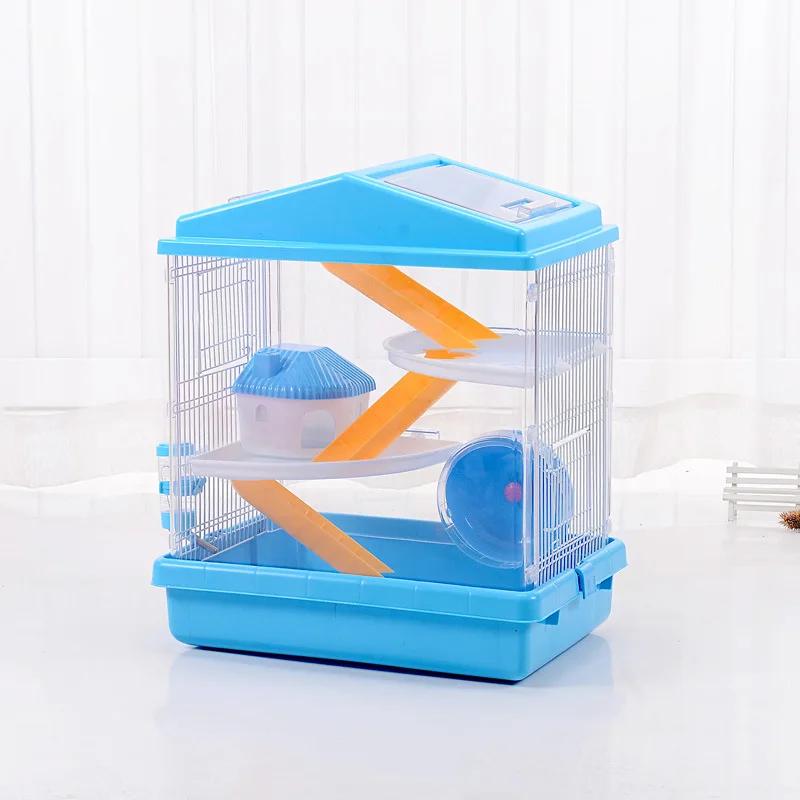 

Cage Villa Small Pets Top-ranking Material Double Layers Slide Design Leakproof Water Jug Running Wheel Great Gift Pet M