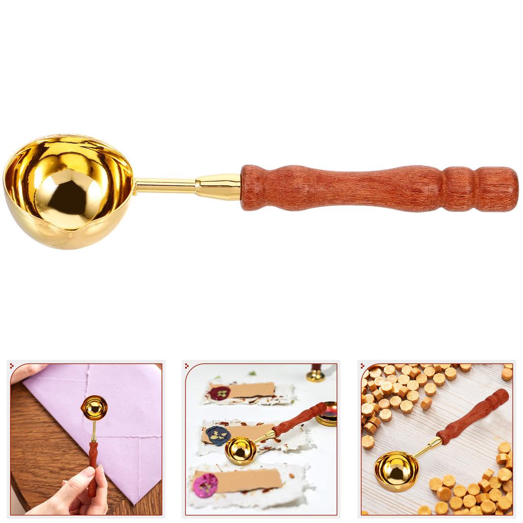Wax Seal Stamp Melting Spoon Retro Wax Scoop Wide Applications for Gifts Envelopes Invitations Portable Melting Spoon