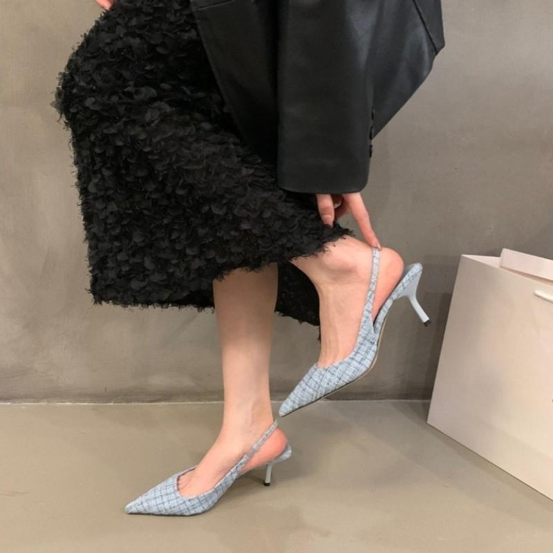 2026 Summer High Heel Sandals Women Fashion Pointed Toe Singbacks Mules Shoes Ladies Elegant Stripper Party Dress Sandalias