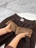 2024 Autumn/Winter Chenille Fleece-Lined Elastic Waist Straight-Leg Pants for Middle-Aged & Elderly Women