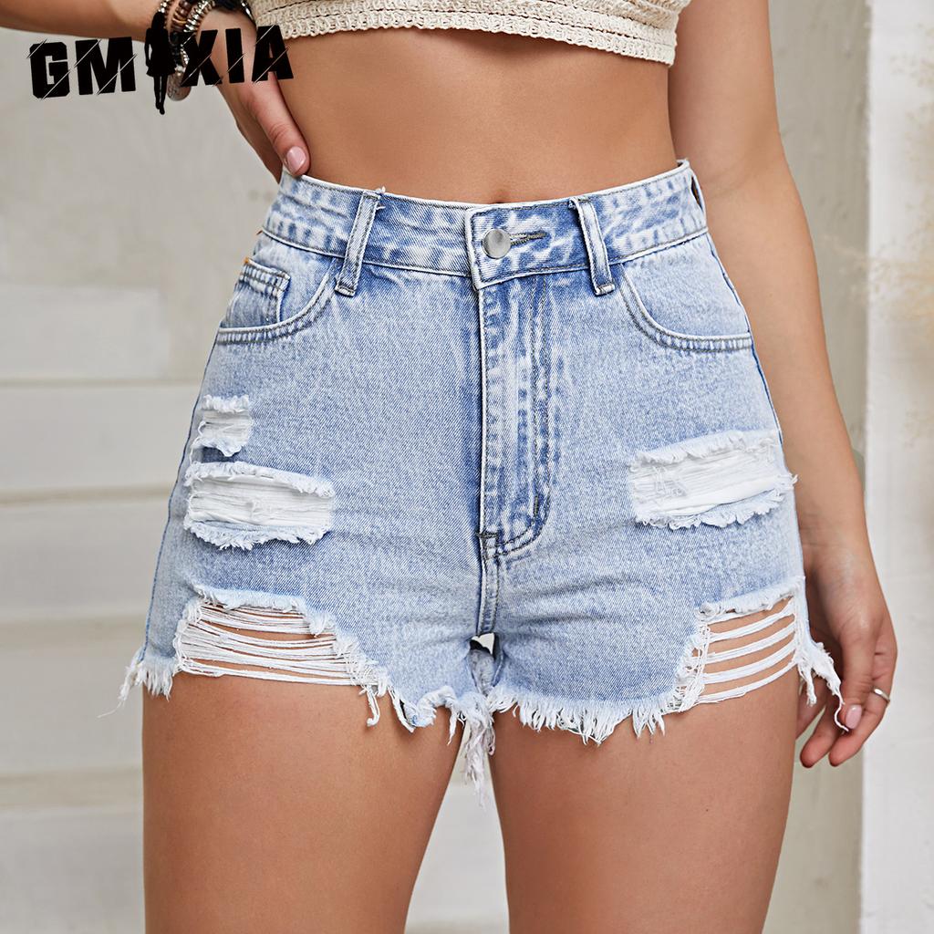 GMXIA Pantaloncini Denim Strappati da Donna