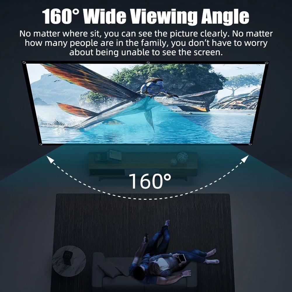 16:9 Projector Screen Video Equipments Folding Soft Screen Foldable Projection Screen  Camping
