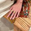 Stunning Vintage Gold Geometric Zircon Inlay Ring For Women Perfect For Stacking And Fashionable Everyday Wear