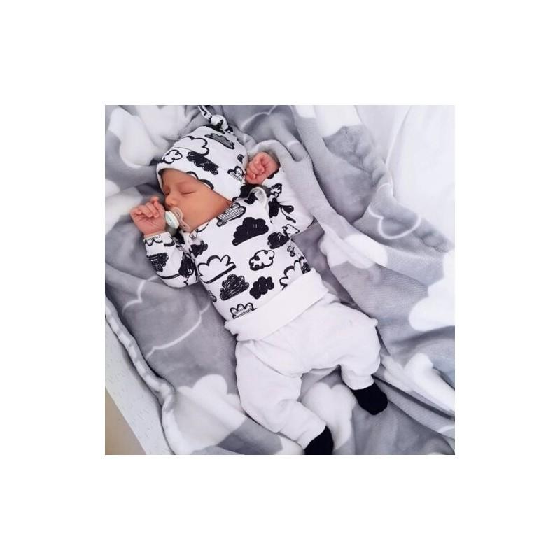 Newborn Infant Kid Baby Boy Girl Cotton Long Sleeve Tshirt Pants Hat Outfits Set For Spring And Autumn