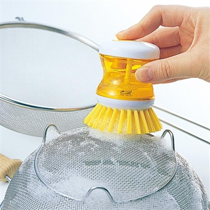 

Detergent Supply One-Touch Scrub Brush [MA-K237] Yellow