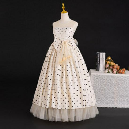 Dívčí dlouhé princeznovské šaty bez rukávů na večer, svatbu nebo ples