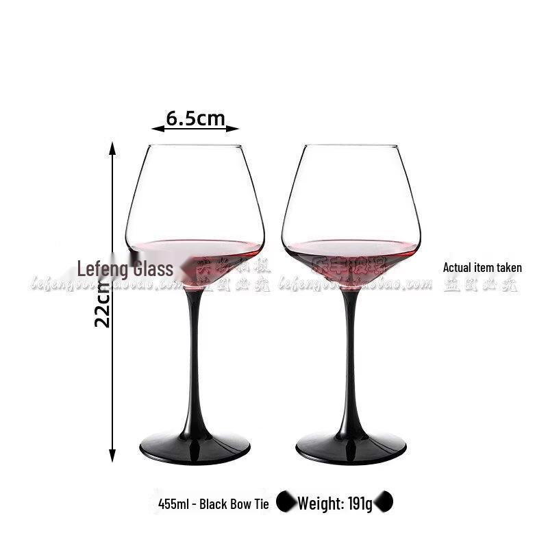 ZISIZ Red Bow Tie Burgundy Wine Glass