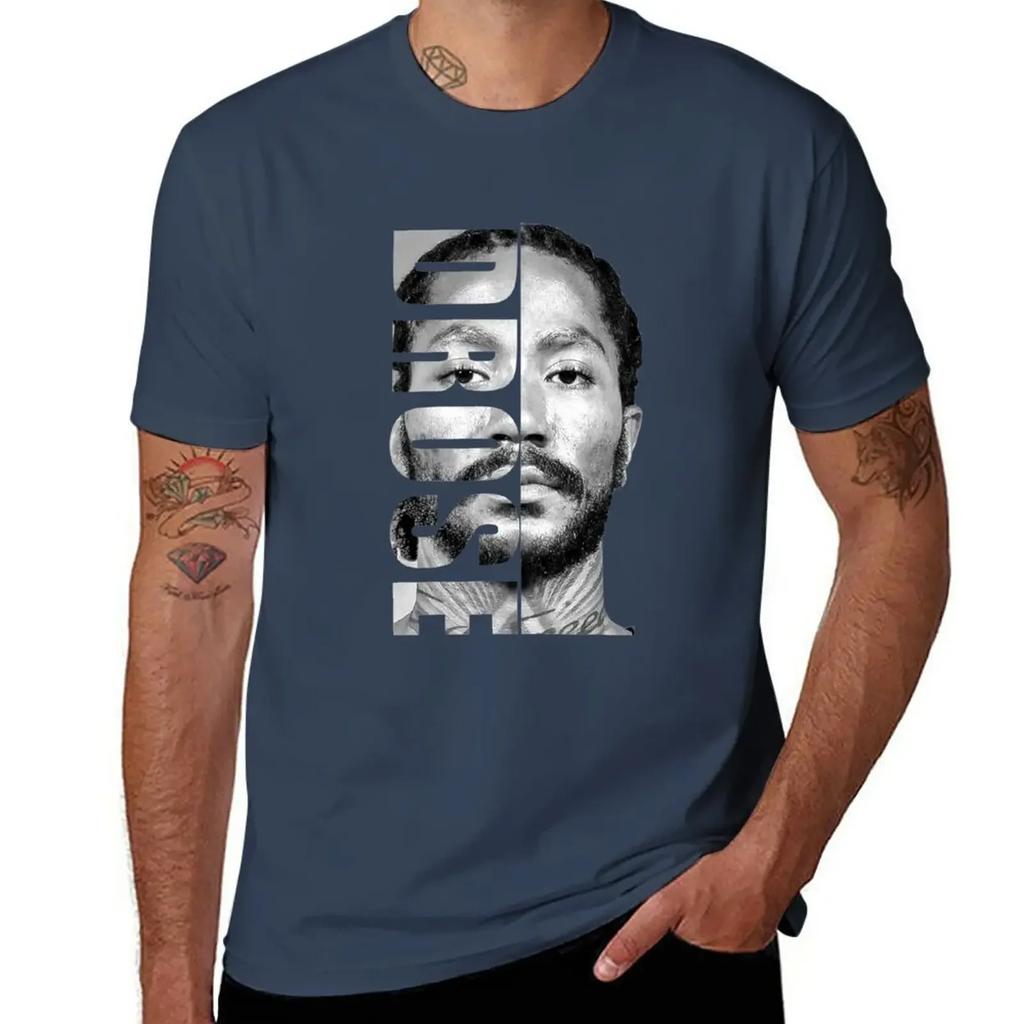 Derrick rose - Drose Black / White T-Shirt blanks anime plain men clothing