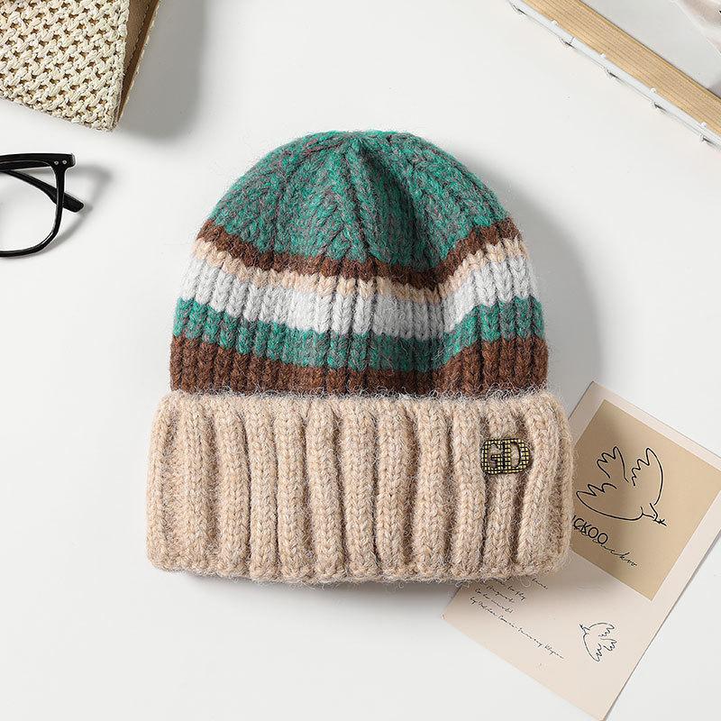 Knitted Warm Hat Ladies Pullover Ear Protector Confinement Windproof Hat Outdoor Cycling Sports Wool Hat Tide