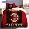 Custom Name AC Milan2 Pattern Bedding Quilt Set  Home Decoration  Gift (1 * duvet cover + 2 * pillowcase  without core)