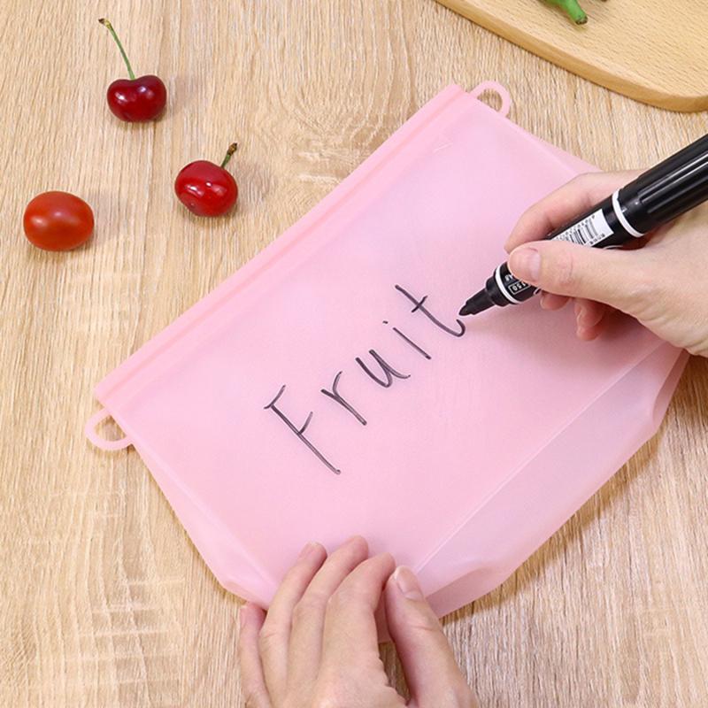 Transparente Silikon-Lebensmittel-Snack-Organizer-Tasche, wiederverwendbare, auslaufsichere Lebensmittel-Gefrierbehälter
