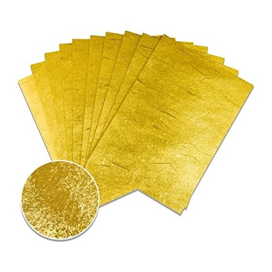 [Domestic production] Gold Unryu paper A4 size (210x297mm) Highest quality Japanese paper with Unryu pattern on gold leaf [10 sheets] Sparkling