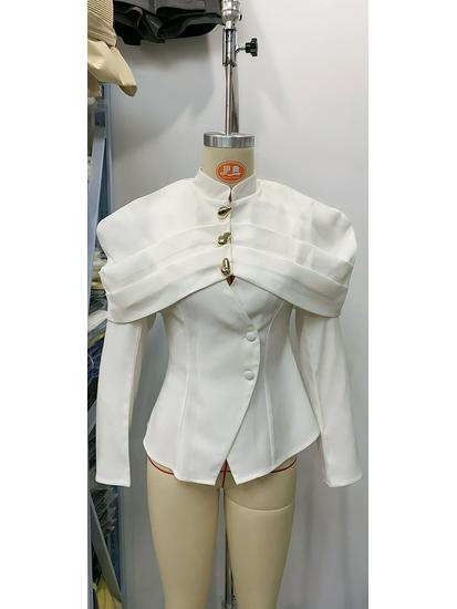 European & American Light Luxury Slim Fit Suit Jacket with Metal Buckle