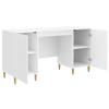 Glossy White Desk 142.5 x 50 x 75 cm Particleboard