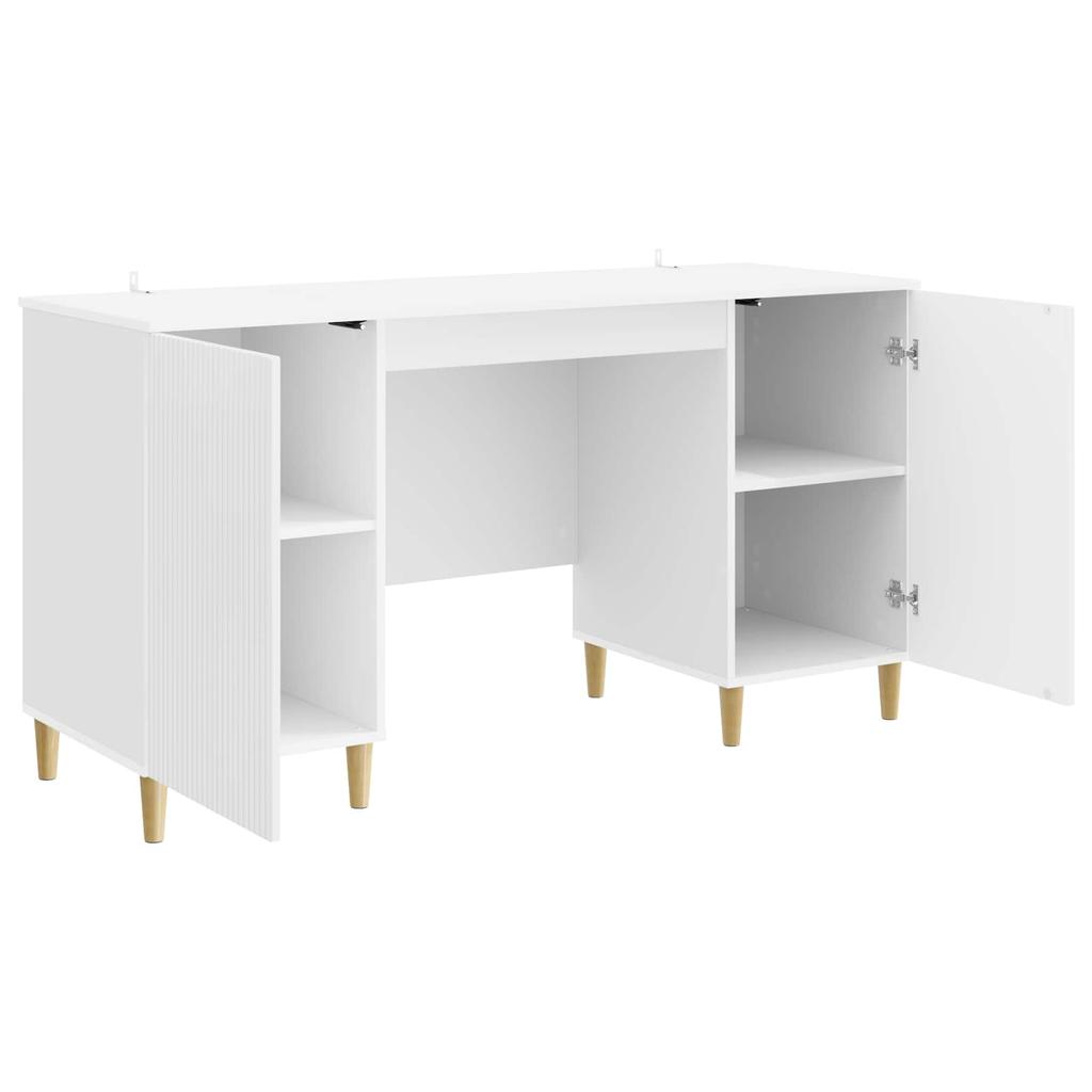 Glossy White Desk 142.5 x 50 x 75 cm Particleboard
