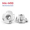 M4 M5 M6 M8 M10 304 Stianless Steel Four Claws Nut Speaker T-nut Blind Pronged Insert Tee Nut Furniture Hardware