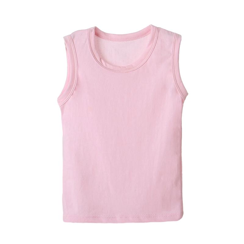 

Детский однотонный хлопковый жилет, летний детский топ без рукавов 100 светло-розовый