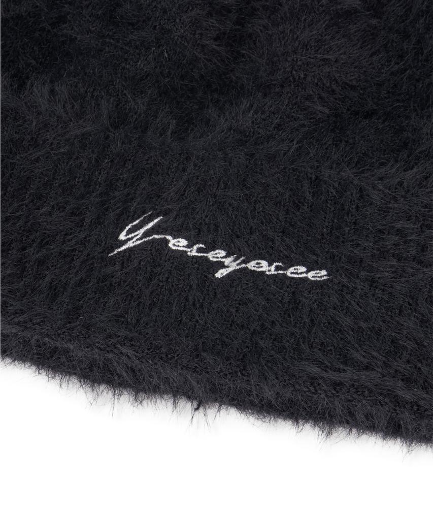 YESEYESEE Hairy Knit Beanie Black