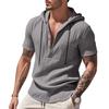 Herren Heiß Verkauft Amerikanisches Sommer Leinenhemd, Einfaches Lockeres Freizeit Kapuzen Henley Kurzarm T-Shirt
