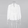 French wrinkle loose small stand-up collar bubble sleeve women's shirt 1116 European and American autumn and winter fashion new top