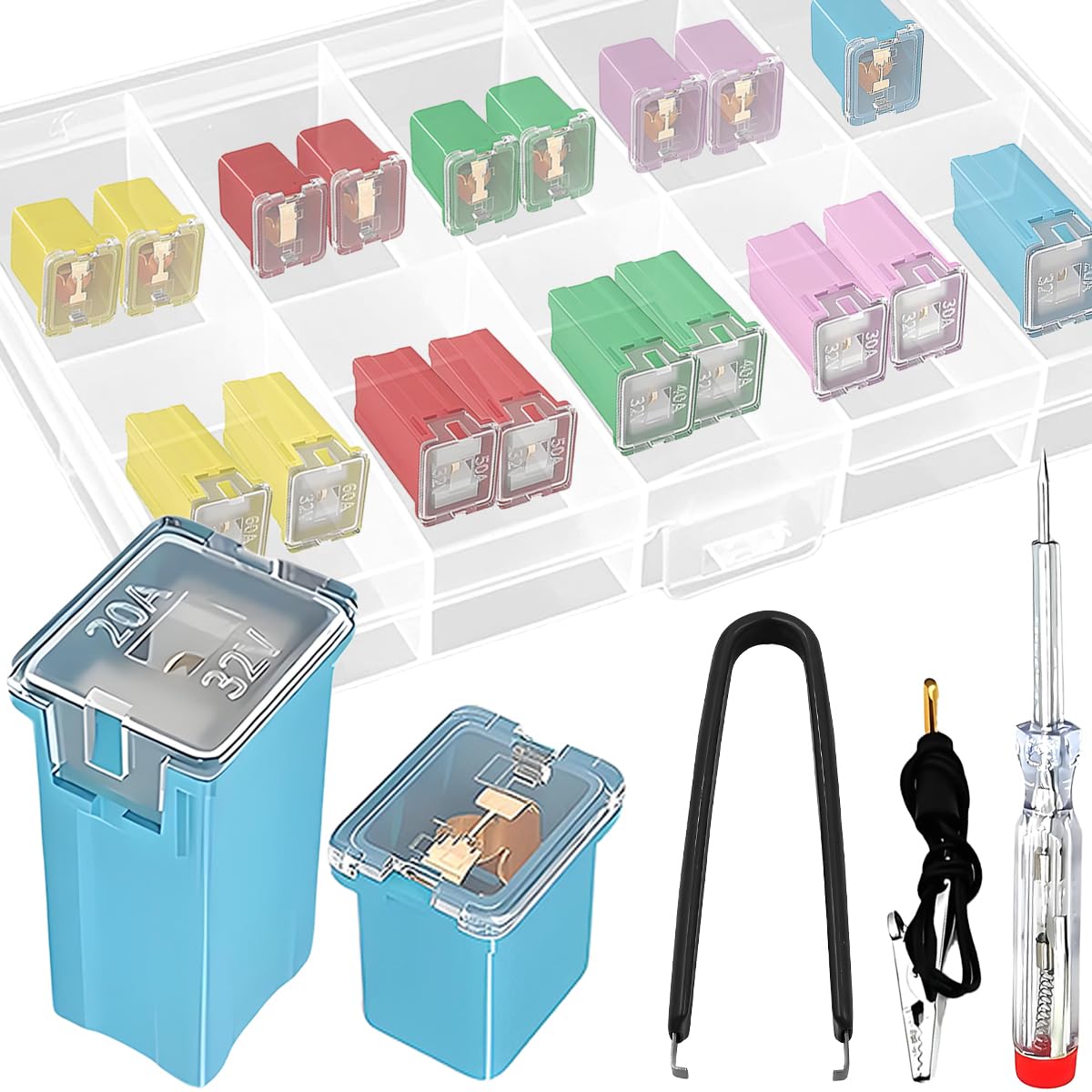 HAAMNING7 20pcs Automotive Box Fuse for JCASE Box Fuse Kit