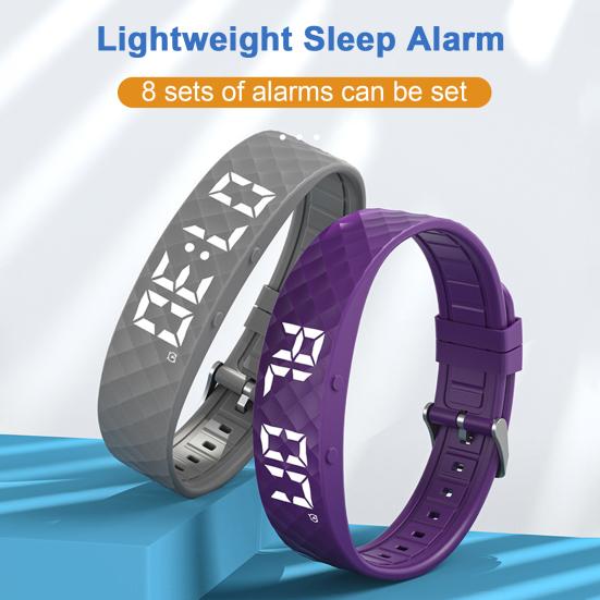 Вібраційний Будильник Годинник Для Глибоко Сплячих Тихе Пробудження Розумний Браслет Чоловіки Жінки Регульований Носимий Вібраційний Ремінець на Зап'ястя