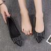 Fashion Moccasins Shoes for Women with Bow Black Office Slip-on Woman Flats Pointed Toe Quick Delivery Discount Chic and Elegant Stylish