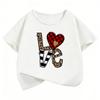 Fashion Love Leopard TShirt Printed T Shirt Girls Summer Clothes Short Sleeve Tops TShirts Cute Girls Clothing