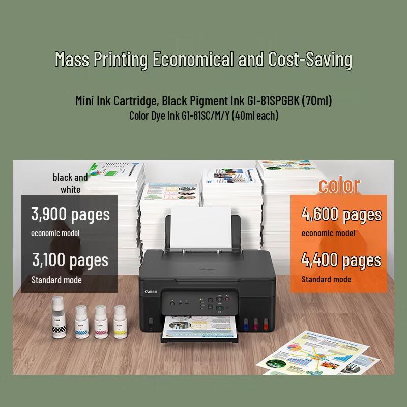 Canon G3830 A4 Color Wireless Ink Tank All-in-One Printer CN Plug (adapter Included)