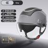 BIBEE Electric Motorcycle Helmet Summer Breathable Electric Bike Open Face Helmet Men Women Dual Lenses Jet Scooter Half Helmets
