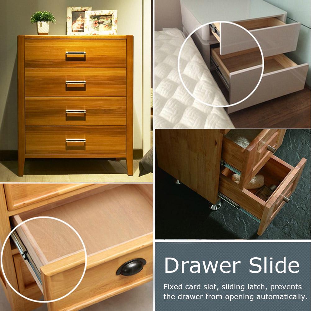 12 -18 Stainless Steel Drawer Slide Rail 3 Section Glide Device Furniture(12 undamped)