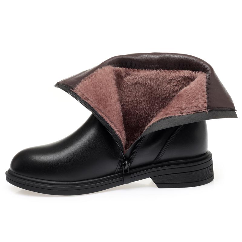 Fashion AIYUQI Women's Winter Boots 2025 New Genuine Leather Wool Warm Women's Short Boots Llarge Size 41 42 43 Women Motorcycle Boots