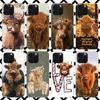 Cute Highland Cow Phone Case for iPhone 17 Air 16 16E 15 14 Plus 13 Mini 12 11 Pro Max 7 8 + SE 2020 Soft Cover Fundas 17 Air 16