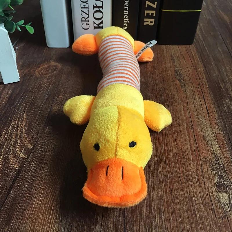 Cute Pet Dog Cat Plush Squeak Sound Dog Toys Funny Fleece Durability Chew Molar Toy Fit for All Pets Elephant Duck Pig