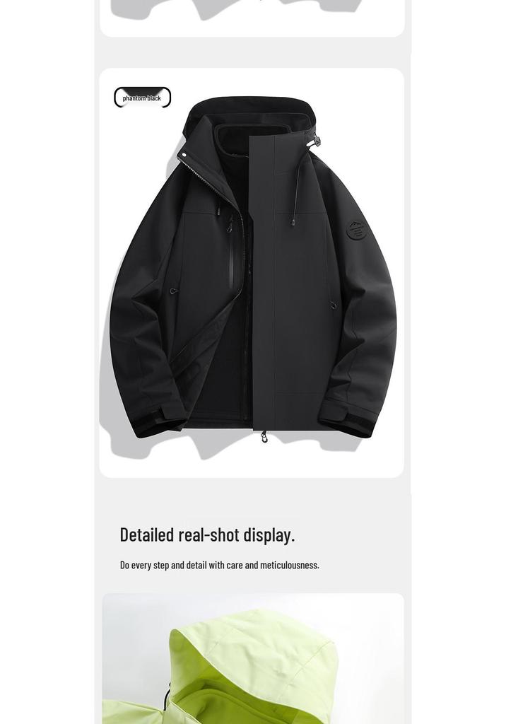 Unisex Windproof Winter Jacket: Warm, Fleece-Lined, 3-in-1 Outdoor Workwear Suit