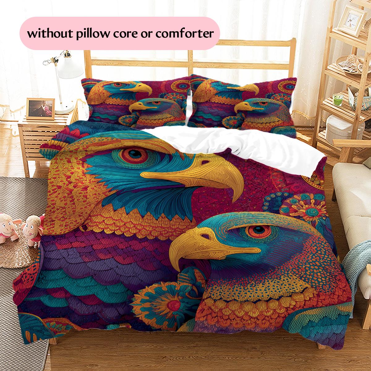 Two eagles Pattern Bedding Home Decoration Birthday Gift (1 * duvet cover + 2 * pillowcase, without core) 135x200cm