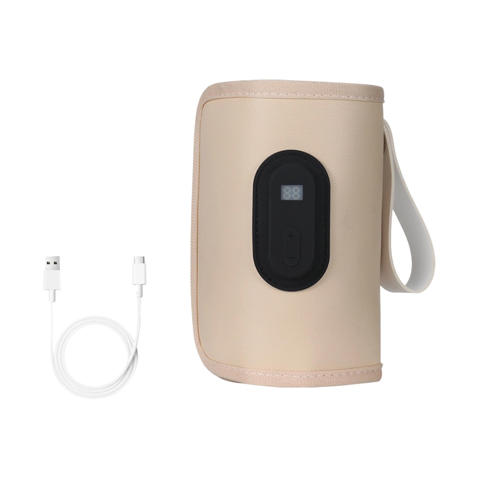 

Цифровий дисплей, чохол для термоізоляції пляшки, підігрівач молока, портативний термостат, постійна температура для використання на вулиці, USB універсальний One Size бежевий