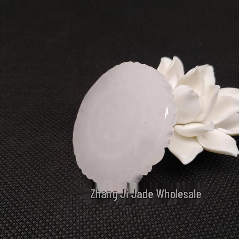 Afghanistan White Jade Flower Pendant Necklace - Exquisitely Carved Ethnic Style Lucky Charm
