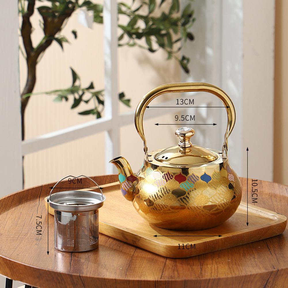 China-Chic Style Stainless Steel Kettle with Tea Strainer, Boiling Water Kettle, Induction Cooker Gas Universal Flower Teapot