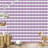 Harlequin Diamonds wallpaper purple, light gray background 50x1000