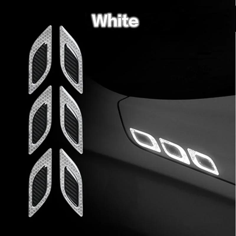 Reflective Sticker Warning Tape for Car Hood Eyebrow Reflector Adhesive Carbon Fiber Universal Safety Decal Vehicle Exterior
