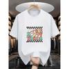 Oversized White Easter Teacher Bunny Graphic Print Casual Short Sleeve T-Shirt Loose Tee for Educators