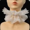 White Neckband Lolita Lace Cuffs Lace Ruffled Wrist Sleeves Fashion Fake Sleeves  Daily Accessory