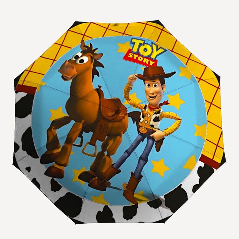 

1pc Toy Story Woody Automatic Folding Umbrella - Portable Foldable Design with 8 Ribs, Durable Plastic & Iron Frame, Outdoor Umbrella yy250731011