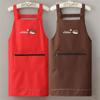 1Pcs Simple Waterproof Apron Wear Resistant Anti-Fouling Anti-Oil Zipper Large Pocket Apron Home Kitchen Apron